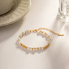 Bracelet Jewelry Stainless Steel Minimalist Geometric Electroplating Pearl Women's