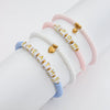 Bracelet Jewelry Stainless Steel Rice Beads Blue Soft Pottery Tree Resin French Retro Style With Letters Numbers Text Pattern