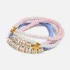 Bracelet Jewelry Stainless Steel Rice Beads Blue Soft Pottery Tree Resin French Retro Style With Letters Numbers Text Pattern