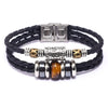 Bracelet Lapis Lazuli Tiger Eye Stone Cortex Stainless Steel Buckle Retro Geometric Handwoven Jewelry