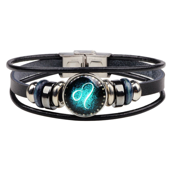 Bracelet Leather Woven Constellation Pattern Personality Style