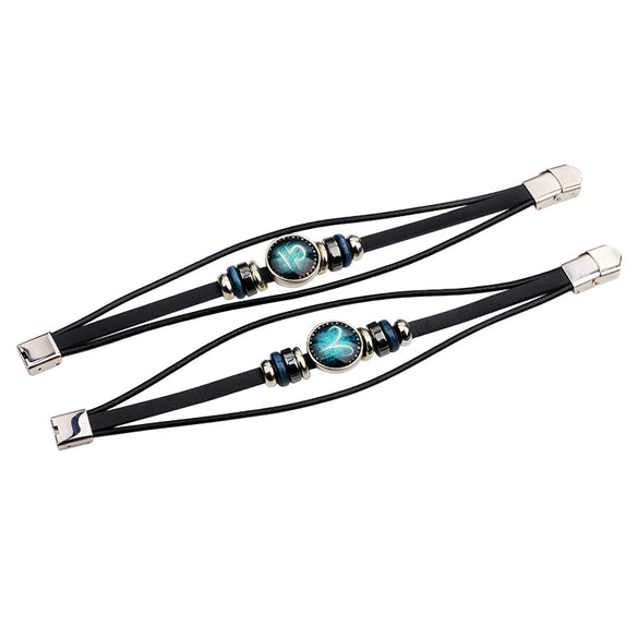 Bracelet Leather Woven Constellation Pattern Personality Style