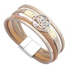 Bracelet Magnetic Material Leaves Pattern Electroplated Bohemian Style For Women