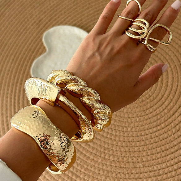 Bracelet Metal Exaggerated Geometric Electroplated