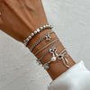 Bracelet Metal Heart Star Bow Shape Electroplating For Women