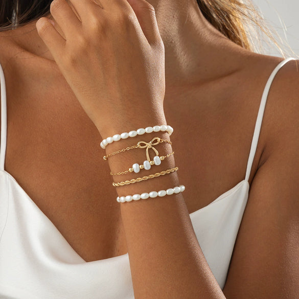 Bracelet Metal Heart Star Bow Shape Electroplating For Women