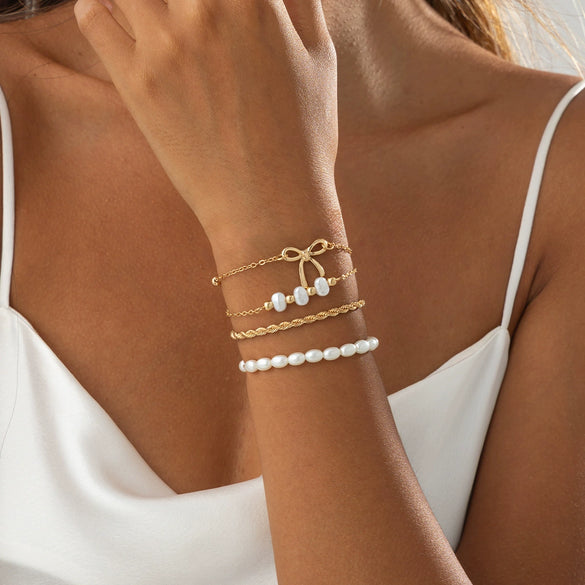 Bracelet Metal Heart Star Bow Shape Electroplating For Women