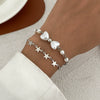 Bracelet Metal Heart Star Bow Shape Electroplating For Women