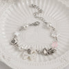 Bracelet Metal Imitation Pearl Bow Heartshaped Strawberry Geometric Star Electroplated Women's