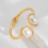 Bracelet Metal Imitation Pearl Cutout Glow Niche Geometric Electroplated For Women