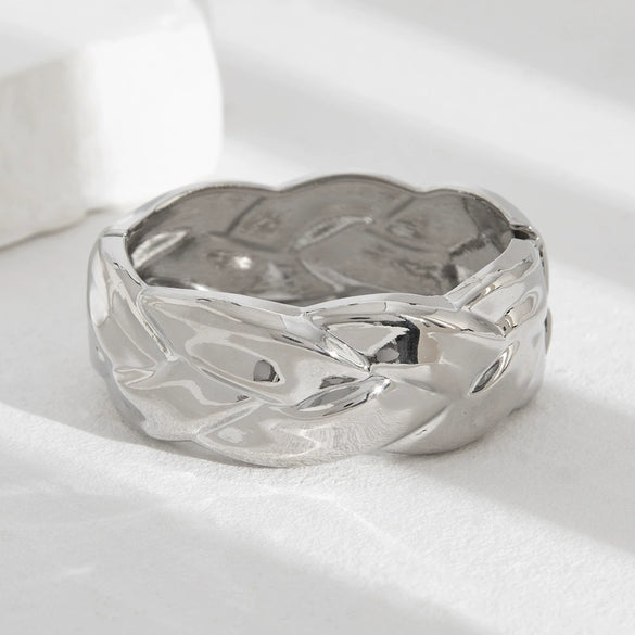 Bracelet Metal Imitation Pearl Diamond Encrusted Double Ring Twist Electroplating
