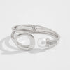 Bracelet Metal Imitation Pearl Diamond Encrusted Double Ring Twist Electroplating