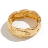 Bracelet Metal Imitation Pearl Diamond Encrusted Double Ring Twist Electroplating