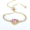 Bracelet Metal Inlaid Zircon Heart Shape Jewelry