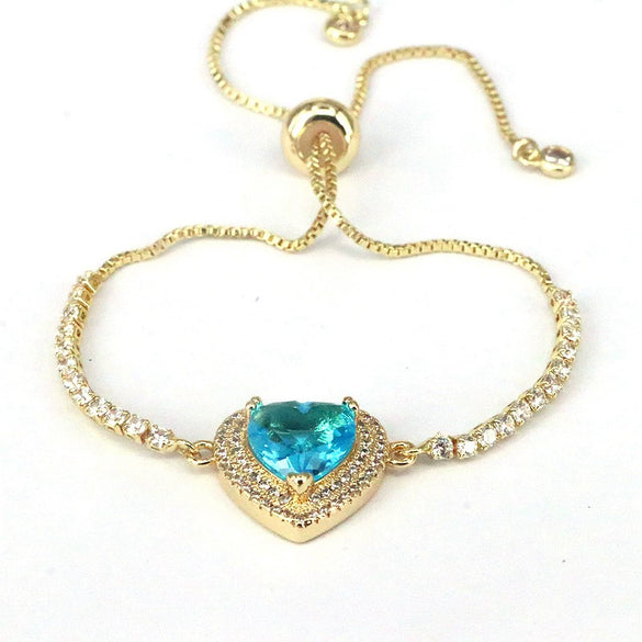 Bracelet Metal Inlaid Zircon Heart Shape Jewelry