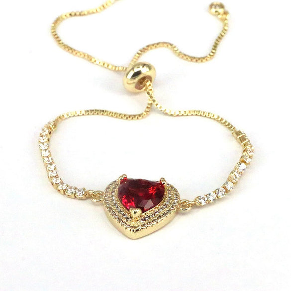 Bracelet Metal Inlaid Zircon Heart Shape Jewelry