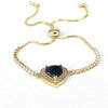 Bracelet Metal Inlaid Zircon Heart Shape Jewelry
