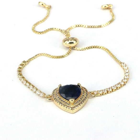 Bracelet Metal Inlaid Zircon Heart Shape Jewelry
