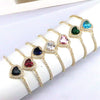 Bracelet Metal Inlaid Zircon Heart Shape Jewelry