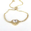 Bracelet Metal Inlaid Zircon Heart Shape Jewelry