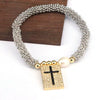 Bracelet Metal Rectangular Heart Microinlay Love Cross Beaded Zirconium Classic
