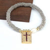 Bracelet Metal Rectangular Heart Microinlay Love Cross Beaded Zirconium Classic