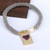 Bracelet Metal Rectangular Heart Microinlay Love Cross Beaded Zirconium Classic