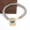 Bracelet Metal Rectangular Heart Microinlay Love Cross Beaded Zirconium Classic