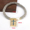 Bracelet Metal Rectangular Heart Microinlay Love Cross Beaded Zirconium Classic