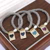 Bracelet Metal Rectangular Heart Microinlay Love Cross Beaded Zirconium Classic