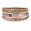 Bracelet Metal Woven Leaf Electroplated Women's