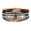 Bracelet Metal Woven Leaf Electroplated Women's