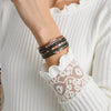 Bracelet Metal Woven Leaf Electroplated Women's