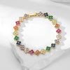 Bracelet Mixed Material Flower Zirconia Design Luxury