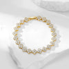 Bracelet Mixed Material Flower Zirconia Design Luxury