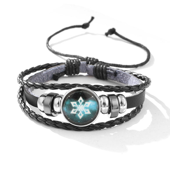 Bracelet Mixed Material Geometric Handmade