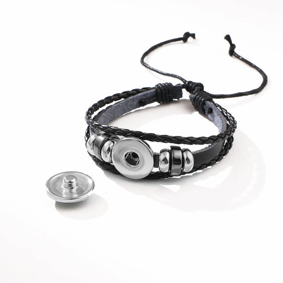 Bracelet Mixed Material Geometric Handmade