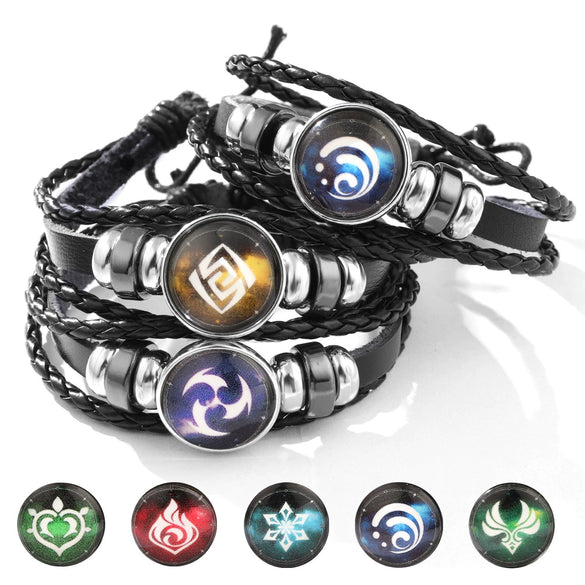Bracelet Mixed Material Geometric Handmade