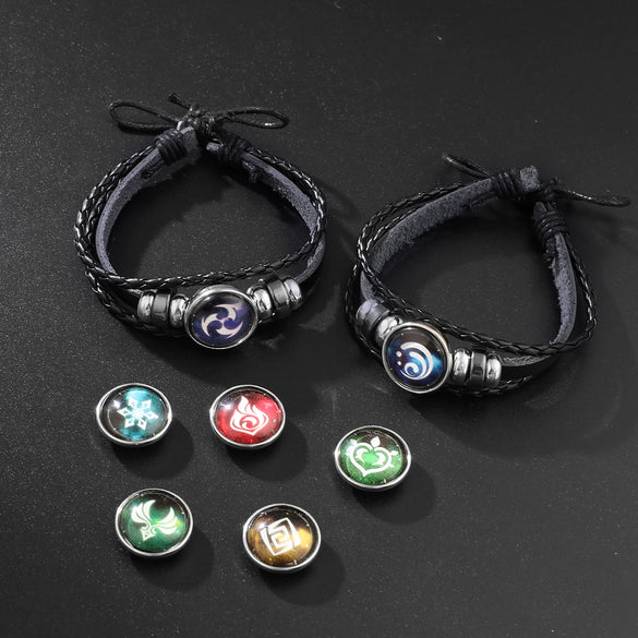 Bracelet Mixed Material Geometric Handmade