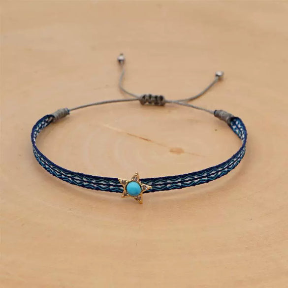 Bracelet Mixed Material Handwoven With Letters Numbers Text Pattern For Women