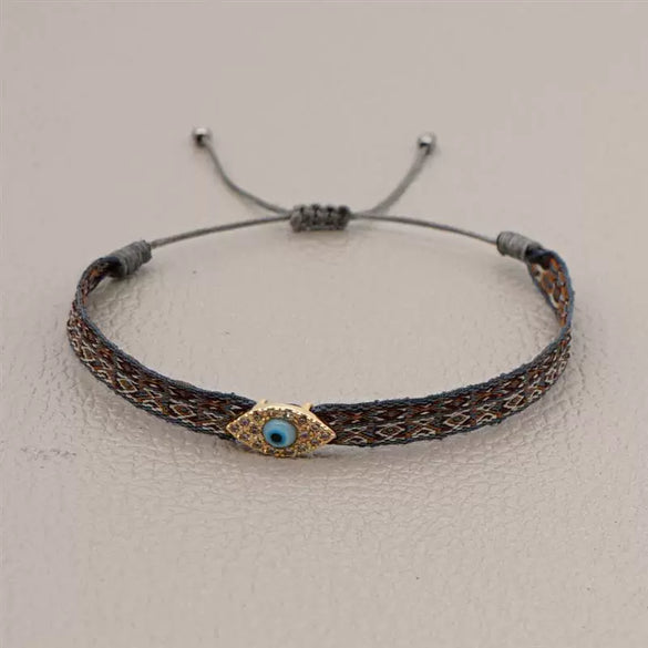 Bracelet Mixed Material Handwoven With Letters Numbers Text Pattern For Women