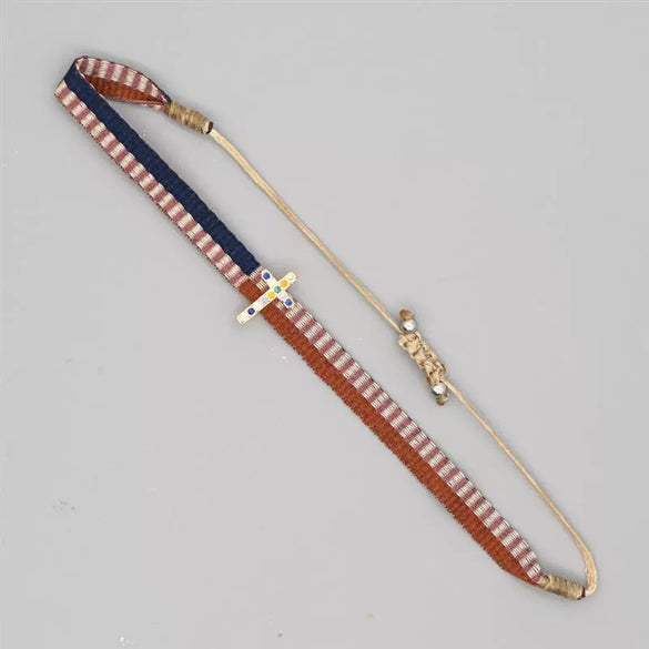 Bracelet Mixed Material Handwoven With Letters Numbers Text Pattern For Women