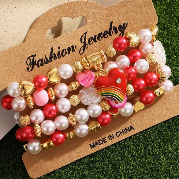 Bracelet Mixed Material Sweet Style Cartoon Characters Handmade