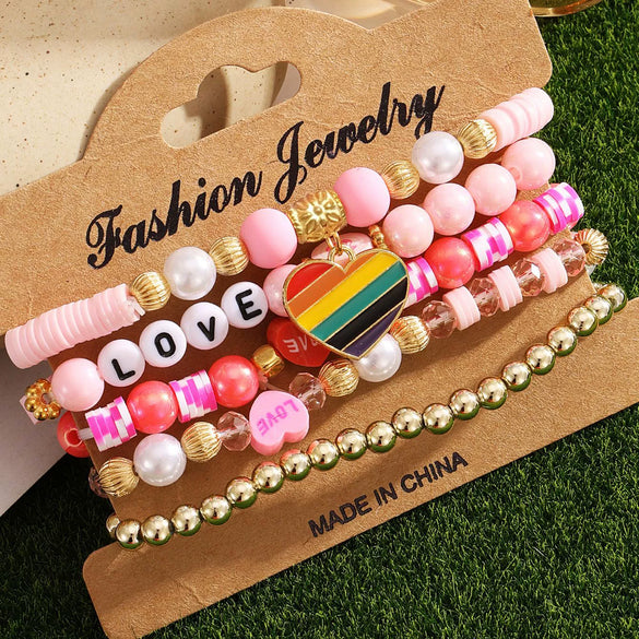 Bracelet Mixed Material Sweet Style Cartoon Characters Handmade