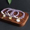 Bracelet Natural Amethyst Freshwater Pearl Crystal Handmade Double Circle Gourd Pendant Unisex