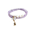 Bracelet Natural Amethyst Freshwater Pearl Crystal Handmade Double Circle Gourd Pendant Unisex