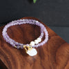 Bracelet Natural Amethyst Freshwater Pearl Crystal Handmade Double Circle Gourd Pendant Unisex