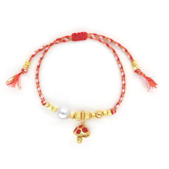 Bracelet Natural Baroque Pearl Mushroom Pendant Copper Electroplating Fashion