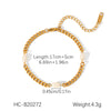 Bracelet Natural Freshwater Pearl Stainless Steel Geometric Electroplating Jewelry For Women