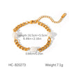 Bracelet Natural Freshwater Pearl Stainless Steel Geometric Electroplating Jewelry For Women